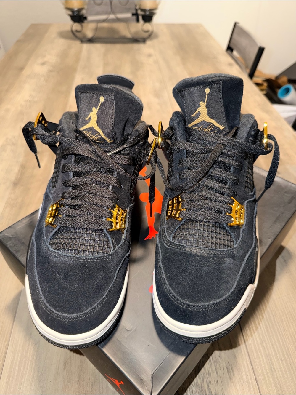 Air Jordan 4 Retro Royalty Black Metallic Gold 2017 Men’s 8.5 OG Box